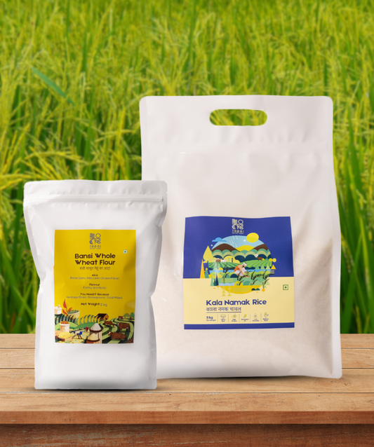 Kala Namak Rice (5kg) + Bansi Whole Wheat Flour (2kg) – Combo Pack