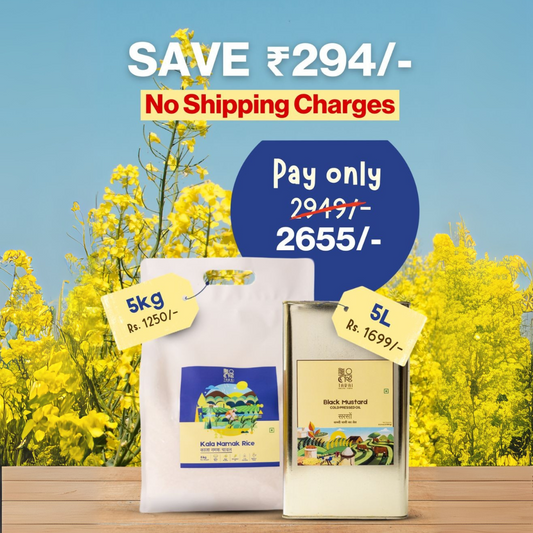 Kala Namak Rice (5kg) + Cold Pressed Black Mustard Oil (5L) – Value Combo